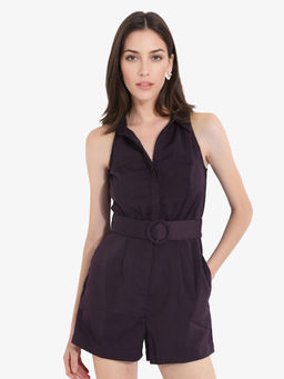 RAREISM - Purple Aless Primary Regular Playsuit with Belt (Set of 2)