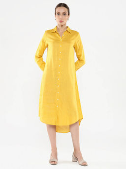 RAREISM - Yellow Peruvian A-Line Midi Dress