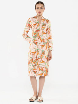 RAREISM - Beige Ricato A-Line Midi Dress