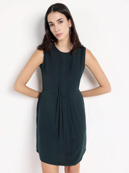 RAREISM - Green Roux Flared Mini Dress