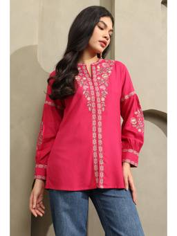 Soch - Women Pink Floral Rayon Tunic