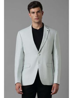 Louis Philippe - Men Grey Slim Fit Textured Formal Blazer