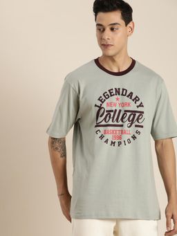 DILLINGER - Grey Typographic Oversized T-Shirt