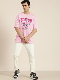 DILLINGER - Pink Typographic Oversized T-Shirt