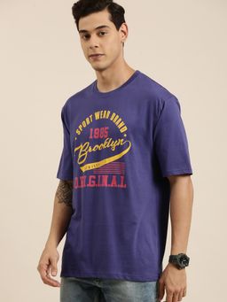 DILLINGER - Purple Typographic Oversized T-Shirt