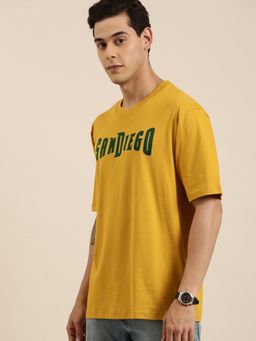 DILLINGER - Mustard Typographic Oversized T-Shirt