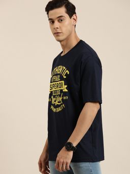 DILLINGER - Navy Blue Typographic Oversized T-Shirt