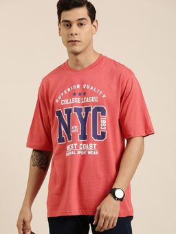 DILLINGER - Pink Typographic Oversized T-Shirt