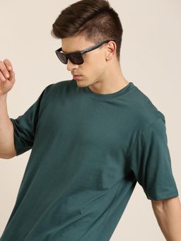 DILLINGER - Green Solid Oversized T-Shirt