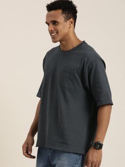 DILLINGER - Grey Solid Oversized T-Shirt
