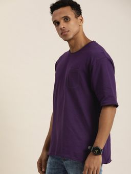 DILLINGER - Lavender Solid Oversized T-Shirt
