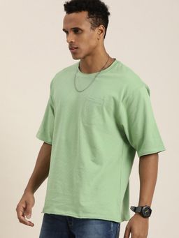 DILLINGER - Green Solid Oversized T-Shirt