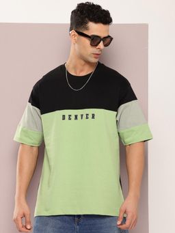 DILLINGER - Green Colorblock Oversized T-Shirt