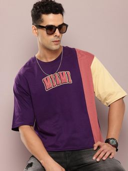 DILLINGER - Purple Colorblock Oversized T-Shirt