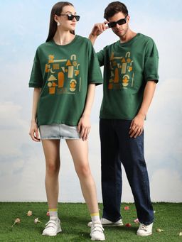 DILLINGER - Green Graphic Oversized Drop Shoulder T-Shirt