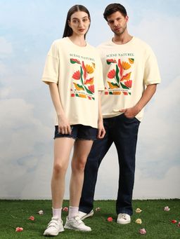 DILLINGER - Off White Graphic Oversized Drop Shoulder T-Shirt