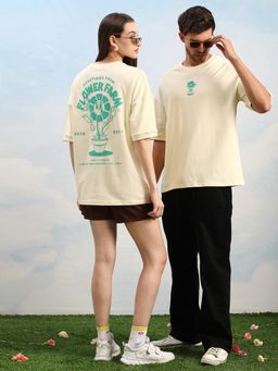 DILLINGER - Off White Graphic Oversized Drop Shoulder T-Shirt
