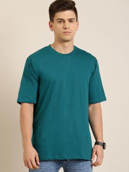 Difference of Opinion - Teal Solid Oversized T-Shirt