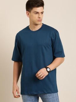 Difference of Opinion - Teal Solid Oversized T-Shirt
