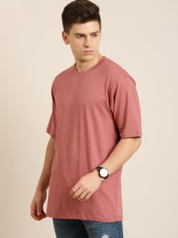 Difference of Opinion - Mauve Solid Oversized T-Shirt