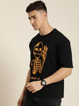 Difference of Opinion - Black Graphic Oversized T-Shirt