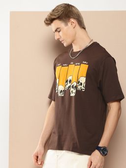 Difference of Opinion - Brown Graphic Oversized T-Shirt