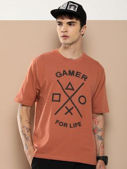 Difference of Opinion - Brown Graphic Oversized T-Shirt