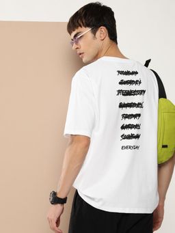 Difference of Opinion - White Graphic Oversized T-Shirt