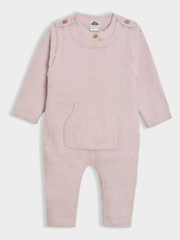 Mi Arcus - Solid Pink Full Sleeves Cardigan With Dungaree For Kids (Set of 2)