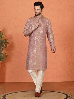 Aham-Vayam - Son Zar Embroidered Back Elastic Kurta with Pant and Dupatta