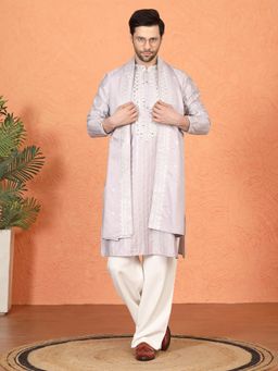 Aham-Vayam - Raas Mirror Embroidered Loose Fit Parallel Kurta with Pant and Dupatta