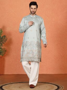 Aham-Vayam - Upwan Utsav Embroidered Loose Fit Kurta with Parallel Pant