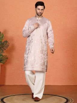 Aham-Vayam - Pushp Swarna Embroidered Loose Fit Kurta with Parallel Pant