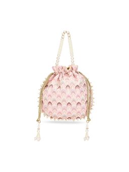 Lavie - Noor Chevron Embriodered - Womens Potli (Pink) (Small)