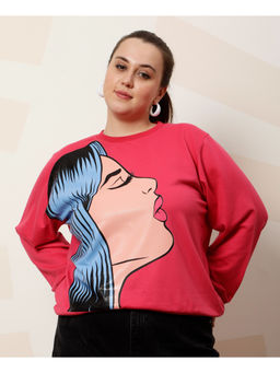 AAREIN - Women Pink Graphic Sweatshirt