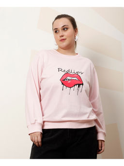 AAREIN - Women Pink Printed Sweatshirt