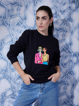 AAREIN - Black Graphic Printed Sweatshirt