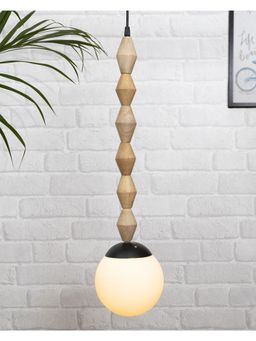 Homesake - Diamond Bead Pendant Natural White Globe