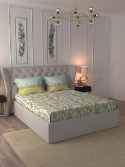 MYTRIDENT - My Trident Cotton 144 TC, Bedsheet With 2 Pillow Cover-Alyssa (Queen)