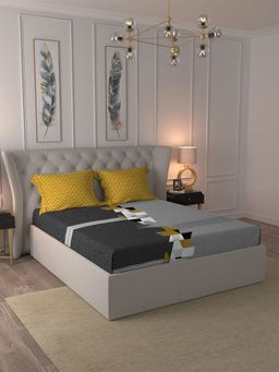 MYTRIDENT - My Trident Cotton 144 TC, Bedsheet With 2 Pillow Cover-Rocky (Queen)