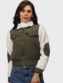 Campus Sutra - Green Solid Jacket