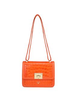 Da Milano - Genuine Leather Orange Ladies Shoulder Bag