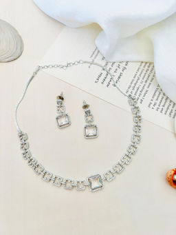 Abdesigns - Enchanting American Diamond Necklace White