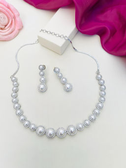 Abdesigns - Enchanting American Diamond Necklace White