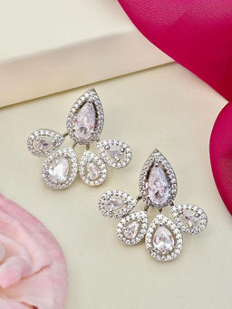 Abdesigns - High Quality American Diamond Earring White