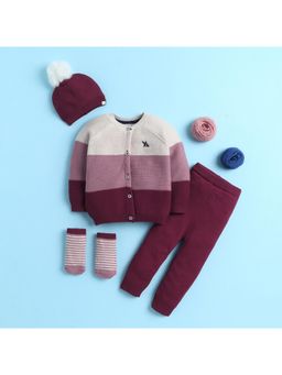 Yellow Apple - Baby Unisex Baby Co-Ord Set-Burgundy