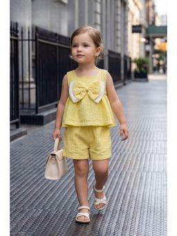 Lagorii - Lemon Yellow Bow Top and Shorts
