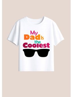 BLUSHES - Cotton Knit Super Papa Printed T-shirt - White