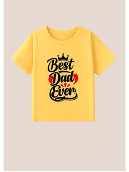BLUSHES - Cotton Knit Best Dad Ever Printed T-shirt - Yellow