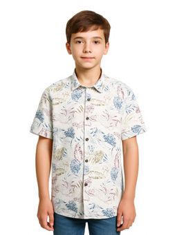 CAVIO - Half Sleeves Printed Shirt-White